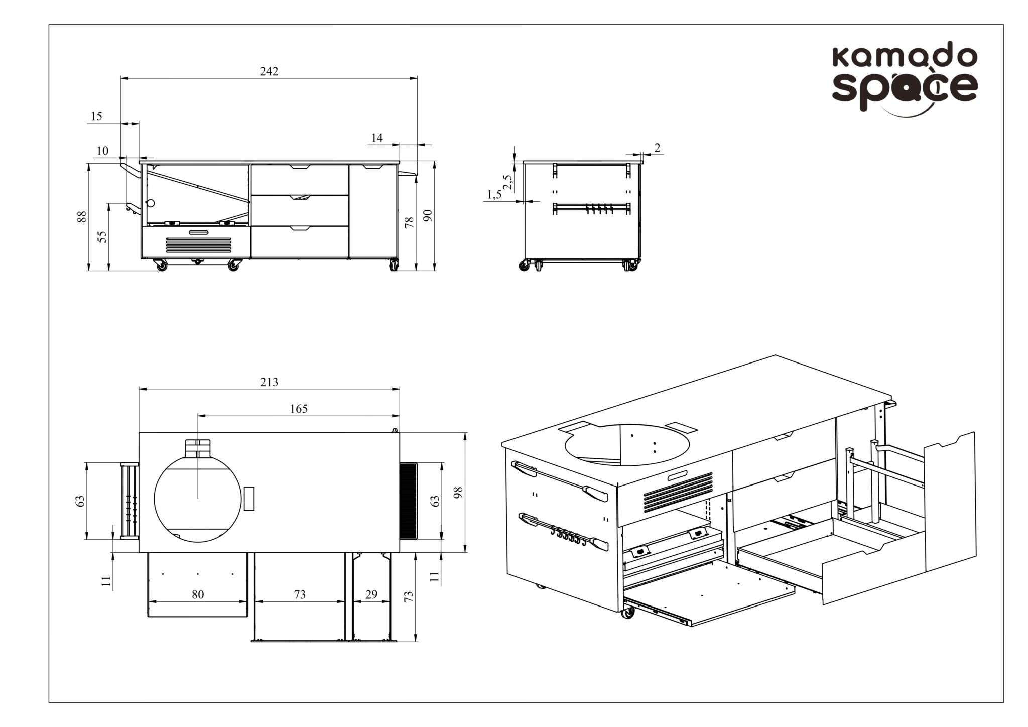 KAMADOSPACE Infinite Island XL letna kuhinja - slika 5