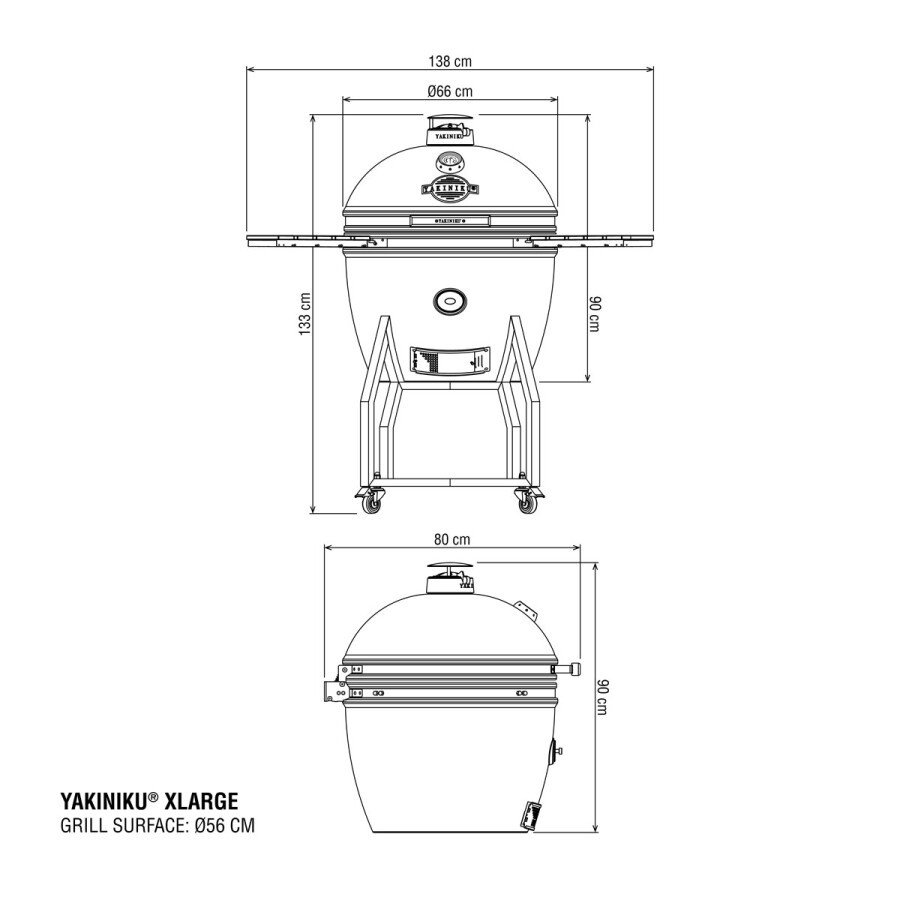 YAKINIKU XLarge Kamado solo basic keramični žar Ι vgradni Ι 56 cm - slika 7
